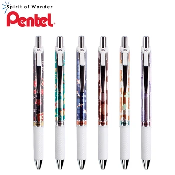 1 Db Pentel Tűzijáték Gel Pen 0,5 mm BLN75KW Fekete, Sima, Gyorsan száradó Push-típusú Pen Tű-típusú tollhegyet Tinta Gyorsan száradó