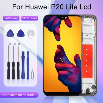 1db 5.84 Hüvelyk Huawei P20 Lite Lcd Touc Képernyő Digitalizáló ANE-LX1 ANE-LX2 Közgyűlés Nova 3e Kijelző Ingyenes Szállítási Kerettel