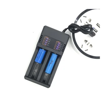 2 Slot Okos 18650 Töltő, Lítium Akkumulátor Töltő Univerzális Akkumulátor USB Töltő Intelligens Töltő Akkumulátor