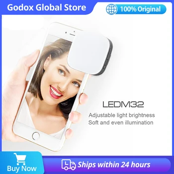 GODOX Mobilephone Világítás LED M32 Blilt beépített Lítium Akkumulátor Beállítható Fényerő Fény a Fotózás Telefonok