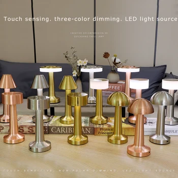 Retro Fém asztali Lámpa Touch Dekoráció Bár Kávét Vezeték nélküli asztali Lámpát Újratölthető LED Éjszakai Világítás asztali Lámpa Hálószoba