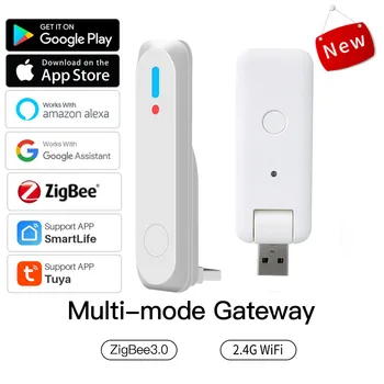Tuya ZigBee 3.0 USB Multi-üzemmód Smart Home Gateway Híd Vezeték nélküli Átjáró 2MQTT Intelligens Élet Távirányító Működik Alexa, a Google
