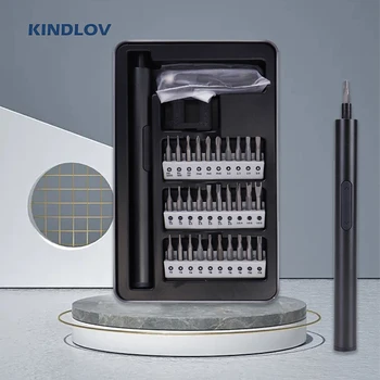 KINDLOV Elektromos Csavarhúzó Készlet Multi-kiegészítő c-Típusú Töltés LED Kézi, Illetve Automata csavarhúzóval Javító Eszköz