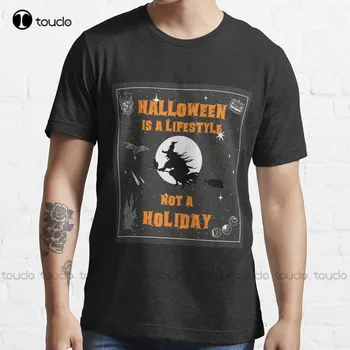 A Halloween Egy Életmód, Nem Egy Ünnep Alapvető Póló Barna Ing Egyéni Aldult Tini Unisex Digitális Nyomtatás Póló