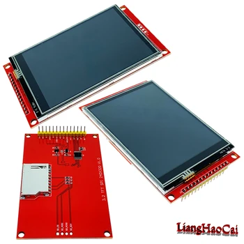 SPI modul 14 pin 3.2 inch 18P ILI9341 TFT-LCD színes képernyő 4 vezeték Soros port 320x240 Nem érintőképernyő adapter PCB-testület