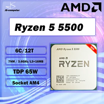ÚJ AMD Ryzen 5 5500 R5 5500 CPU Processzor 3.6 GHz-es PCIE3.0 65W DDR4 6-Core 12-Szál 7NM L3=16M 100-000000457 LGA AM4 Nem Rajongó