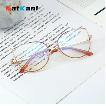 KatKani 2023 Új Retro Divat Szemüveg Ultra Könnyű Ötvözet Optikai Szemüveget Keret Nő Macska Szem, A Szemüveg, 95782