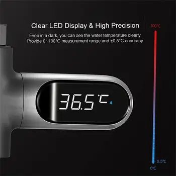 LED Digitális Zuhany Víz Hőmérő Zuhany Hőmérő 0~100 ° c ± 0,5 ° C fürdővíz Hőmérő 360° Elforgatható Képernyő