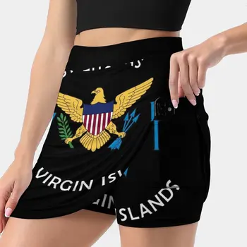 Amerikai Virgin-Szigetek Zászló Szent Tamás Usvi Karib-Trópusi Nők szoknyája Zsebében Vintage Szoknya Nyomtatás Egy Sort Nyári Szoknya