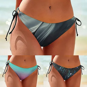 Női Seaxy Bikinit Nyakkendő Oldalon Brazil Strandcuccot Szexi Fürdőruha Ellenőrzési Felső Bikini Alsó Úszni Suites Női Fenék