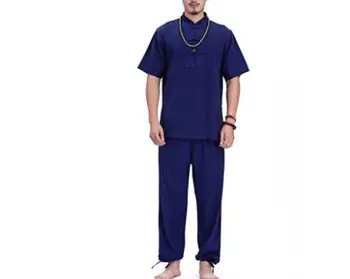 Pamut&vászon Tavaszi / őszi jóga ruha feküdt a meditáció egyenruhát tai chi megfelel a kung-fu ruha, kávé/fehér/kék/szürke
