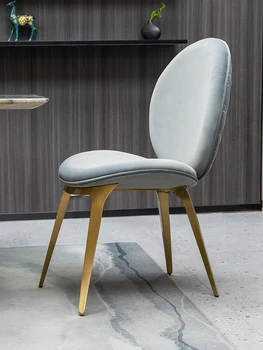 Rozsdamentes acél étkező székek, világos luxus, modern, minimalista tervező székek, haza szövet étkező szék, támla flanel vérrög