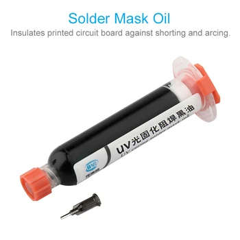 Fekete UV Gyógyítható Solder Mask 10CC A PCB BGA Áramkör Védelme Forrasztó Paszta Fluxus Krém Hegesztés Bekövetkezéséről Olaj