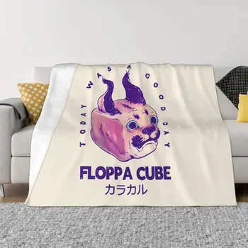 Nagy Floppa Anime Flanel Takaró Kocka Kényelmes Puha Gyapjú Ágytakaró