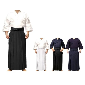 Kendo Egységes Japán Tradicionális Ruhát, a Férfiak Hakama Kendo Gi Férfi Pamut Harcművészeti Ruházat Férfi Aikido Hapkido Öltöny