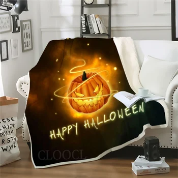 HX Boldog Halloween-t Takaró Jack O' Lámpás 3D Nyomtatott Takaró az Ágy Nap Melegen Dobja Paplanok Halloween Ajándékok 5 Méret
