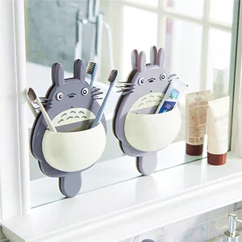 1DB Aranyos Rajzfilm Totoro Fogkefe Fali tartó családi Dekoráció Fürdő Szervező Eszközök, Tartozékok