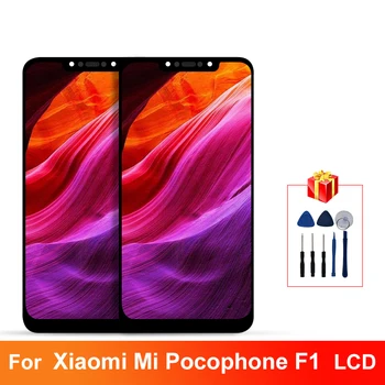 A Xiaomi Mi Pocophone F1 LCD érintőképernyő Digitalizáló A Kijelző Keret Csere Összeállítás Alkatrészek Poco F1-es LCD Kijelző MiF1
