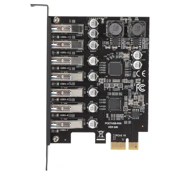 7 Port PCIE bővítőkártya 7 Portok USB 3.2 GEN1 5Gbps Nagy Sebességű Átvitel Stabil Teljesítmény USB 3.2 GEN1 Elülső Bővítő Kártya