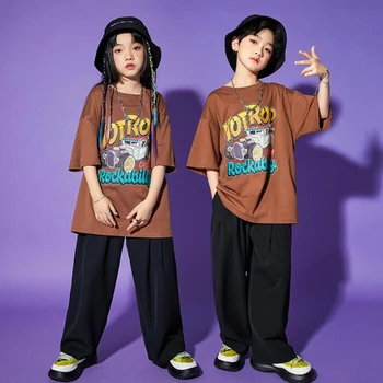 A Gyerekek Mutatják, Ruhák, Hip-Hop Ruházat Túlméretes Tshirt Maximum Streetwear Bő Nadrág Lány, Fiú, Jazz-Tánc, Jelmez Rave Ruhák