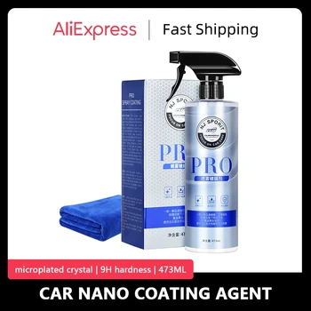 Autó Nano Bevonat Ügynök Spray Autó Tartozékok 9H Keménység Részletező Tisztogató Kerámia Bevonat Üveg Aranyozott Kristály Auto Termékek
