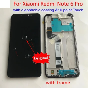 Eredeti a Legjobb Üveg Érzékelő Xiaomi Redmi Megjegyzés 6 Pro 10 Érintőképernyős LCD Kijelző Digitalizáló Közgyűlés Telefon Panel + Keret