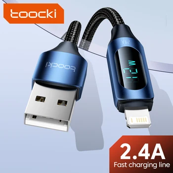 Toocki 2.4 USB-Kábel iPhone 14 13 Pro Max Gyors Töltő Töltő Lightning Kábel 2M USB kábel Kábel iPhone 12 11 X XR 8 7
