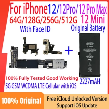Eredeti Alaplap iPhone 12 Pro Max Mini Alaplapja az Akkumulátor Egészségügyi 100% - Os Teljes munkaidő Lemez Tiszta iCloud-Logika-kártyán