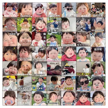 60 Darab Yao Yi Emoji Csomag Rajzfilm Matricák Aranyos Vízálló Gyerek Játékok, Papíráru Dekoratív Mobil DIY Kézműves Címke, Matrica