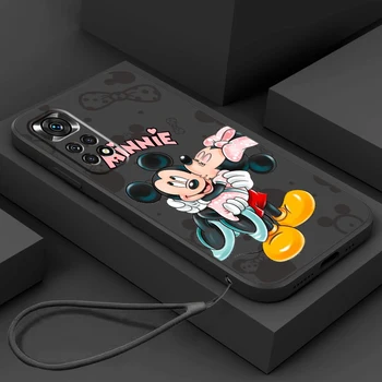 Minnie Mickey Szerelem Rózsaszín Telefon Esetében A Xiaomi Redmi Megjegyzés 12 11T 11-11E 10S 10T 10 Pro Plus Folyadék Kötél Érdekesség Borító