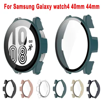 Vigyázz védőtok Samsung Galaxy watch4 40mm 44mm Smartwatch Ütésálló, Kemény PC Védő Héj /W Edzett Film
