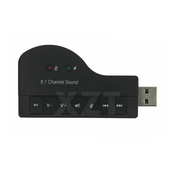 Forró Zongora Alakú USB 2.0 Külső 8.1 Csatorna Sztereó Virtuális hangkártya Audio Adapter a Többfunkciós Gombot, Laptop