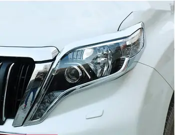 Magas minőségű ABS borítás fényszórók 2015-2017 Toyota Land Cruiser Prado fényszóró dekoratív keret flitterekkel