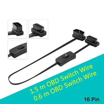 16 Pin-Lapos Hosszabbító Kábel OBD-Line vezeték Női Férfi Kábel OBDII Tészta Kábel Automatikus Autó Diagnosztikai Csatlakozó Vezeték Kapcsoló