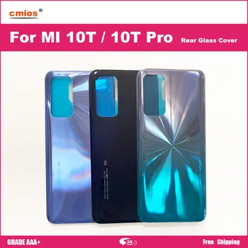 Hátsó Üveg Fedelét Xiaomi Mi 10T Vissza az akkumulátorfedelet Redmi 10T Pro Ház Hátsó Ajtó Üveg Panel Esetben cserealkatrészek