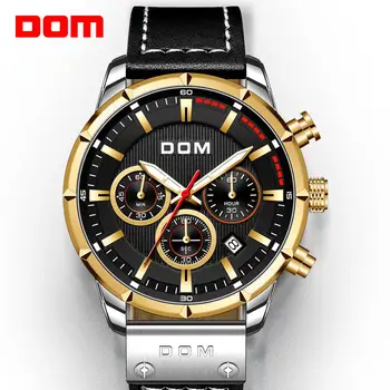 DOM Trendi divat multi-function férfi karóra luxus Úszás vízálló zafír M-1320