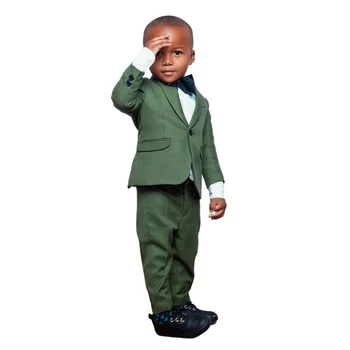 Zöld Kabát, Gyerek Ruha Esküvői Buli Fiú Szmoking 2 Db Bál Slim Fit Alkalmi Nadrág Kosztüm Homme Legújabb Design, Egyedi